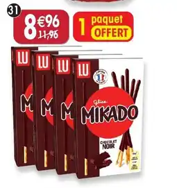 Maximo Lot de 3 paquets de mikado chocolat noir lu offre