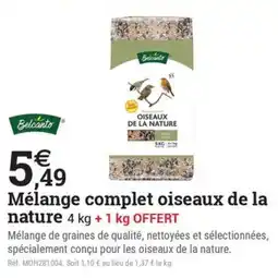 Espace emeraude Mélange complet oiseaux de la nature offre