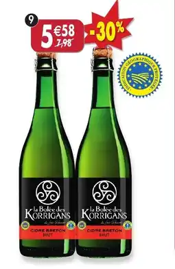Maximo Lot de 2 bouteilles de cidre. la bolée des korrigans brut 5,5° igp loïc raison - offre