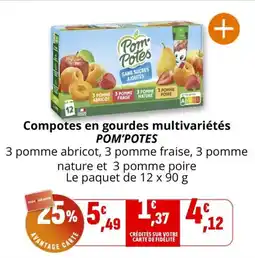 Coccinelle Supermarché POM'POTES Compotes en gourdes multivariétés offre