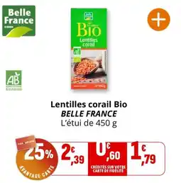 Coccinelle Supermarché BELLE FRANCE Lentilles corail Bio offre