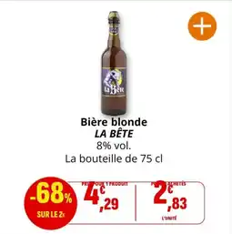 Coccinelle Supermarché LA BÊTE Bière blonde offre