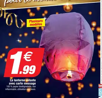 Bazarland La lanterne volante avec carte message offre