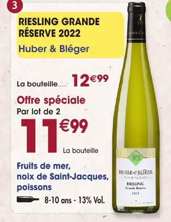 Maximo Riesling grande réserve 2022 huber & bléger offre