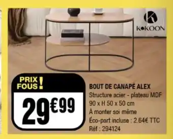 KOKOON Bout de canapé alex