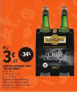 E.Leclerc VAL DE RANCE Cidre de bretagne brut offre