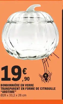 E.Leclerc ARDTIME Bonbonnière en verre transparent en forme de citrouille offre