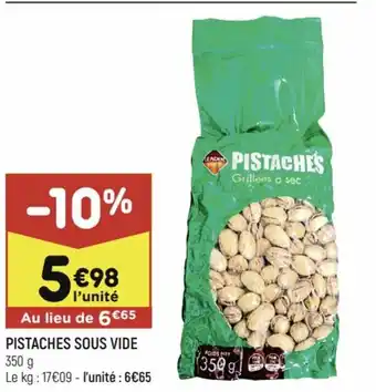 Leader Price Pistaches sous vide offre