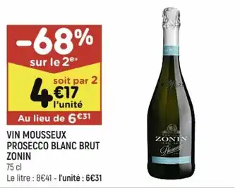 Leader Price Vin mousseux Prosecco blanc brut Zonin offre