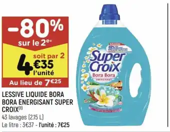 Leader Price Lessive liquide Bora Bora Energisant Super Croix offre