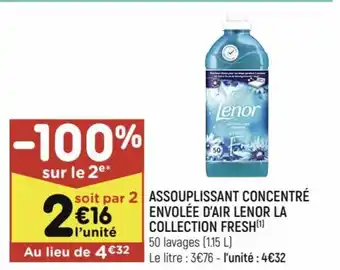 Leader Price Assouplissant concentré envolée d'Air Lenor La Collection Fresh offre