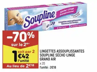 Lingettes assouplissantes soupline sèche-linge