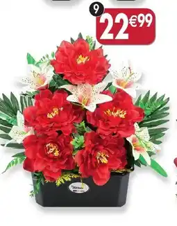Maximo Jardinière de lys et pivoines coloris rouge offre