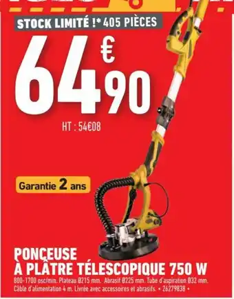 Brico Cash Ponceuse à plâtre télescopique 750 W offre