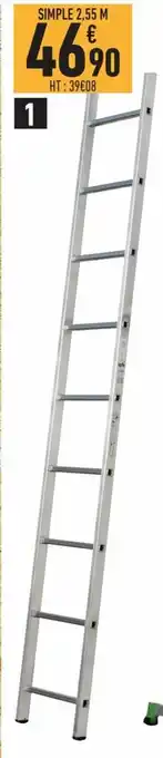 Brico Cash Échelle simple aluminium 2,55 m offre