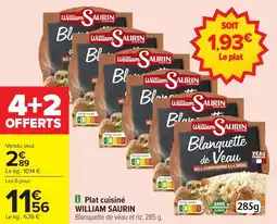 Carrefour Market Plat cuisiné william saurin offre