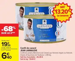 Carrefour Market Confit de canard jean larnaudie offre