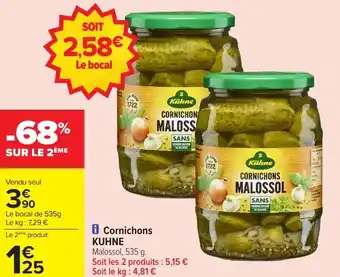 Carrefour Market Cornichons kuhne offre