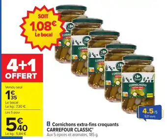 Carrefour Market Cornichons extra-fins croquants carrefour classic offre