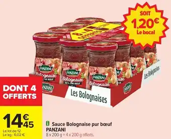 Carrefour Market Sauce bolognaise pur boeuf panzani offre