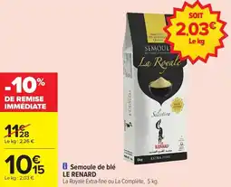 Carrefour Market Semoule de blé le renard offre