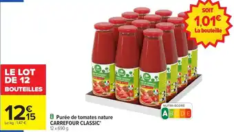 Carrefour Market Purée de tomates nature carrefour classic offre