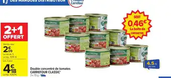 Carrefour Market Double concentré de tomates carrefour classic offre