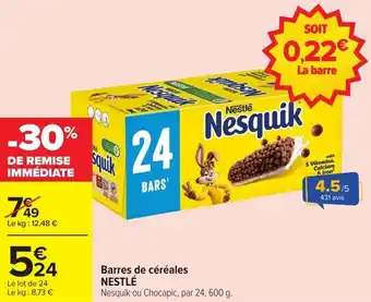 Carrefour Market Barres de céréales nestlé offre