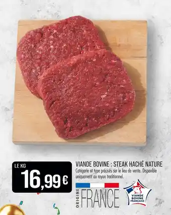 Match Viande bovine : steak haché nature offre
