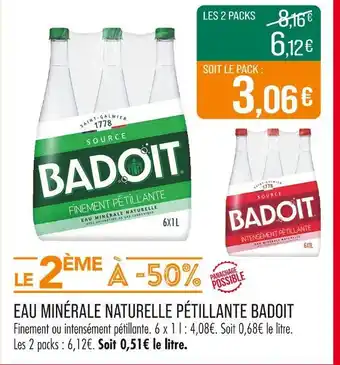Match BADOIT Eau Minérale Naturelle Pétillante offre