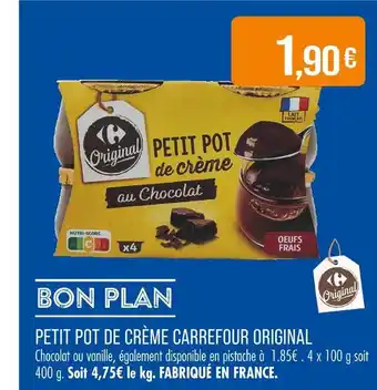 Match Carrefour Original Petit Pot de Crème au Chocolat offre