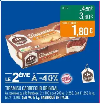 Match Carrefour Original Tiramisu au Speculoos offre