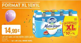 LACTEL Lait uht sans lactose matin leger