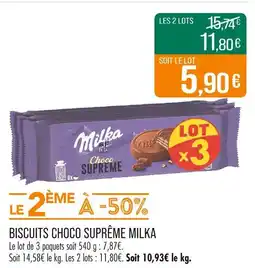 Match MILKA Biscuits choco suprême offre