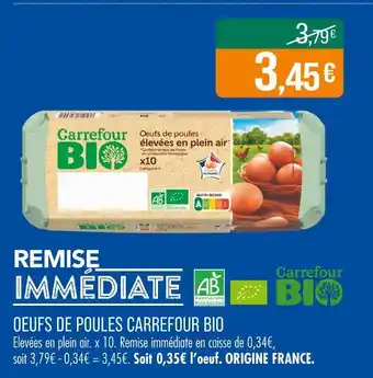 Match Carrefour BIO Œufs de poules élevées en plein air offre
