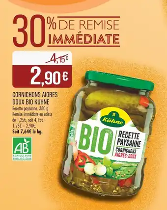 Match KUHNE Cornichons Aigres Doux Bio offre