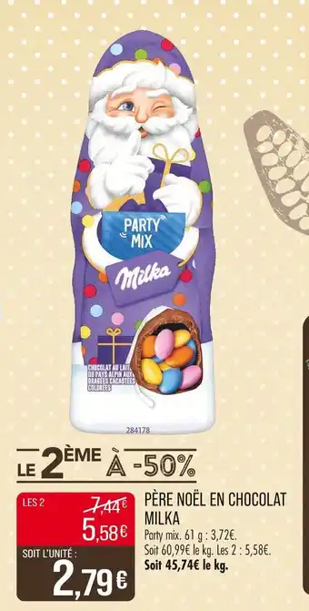 Match MILKA Père Noël en Chocolat Party Mix offre