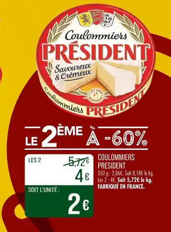 Match PRESIDENT Coulommiers Savoureux & Crémeux offre