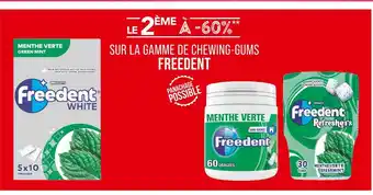 Match FREEDENT Le 2ème à -60% sur la gamme de chewing-gums FREEDENT offre