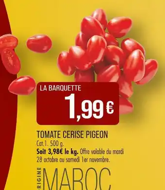 Match Tomate cerise pigeon offre