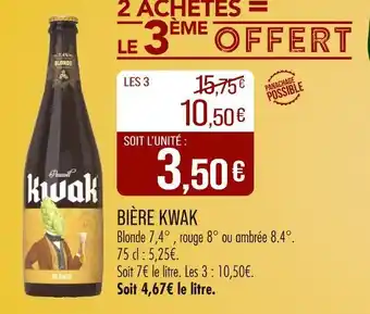 Match KWAK Bière offre