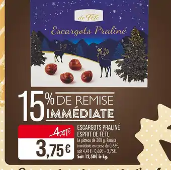 Match ESPRIT DE FÊTE Escargots Praliné offre