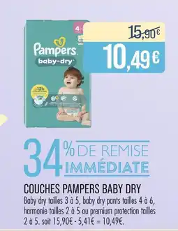Match PAMPERS Couches baby dry offre