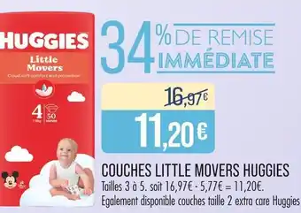Match HUGGIES COUCHES LITTLE MOVERS offre