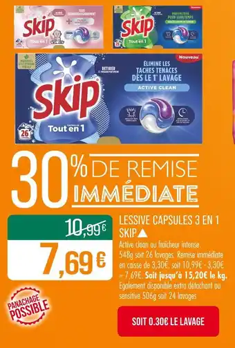 Match SKIP▲ Lessive capsules 3 en 1 offre