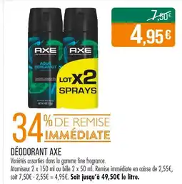 Match AXE Déodorant offre