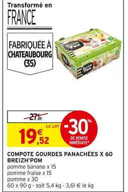 Intermarché BREIZH'POM Compote gourdes panachées x 60 offre