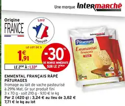 Intermarché PÂTURAGES Emmental Français Râpé offre