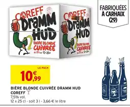 Intermarché COREFF Bière Blonde Cuivrée Dramm Hud offre