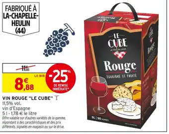 Intermarché LE CUBE Vin Rouge offre